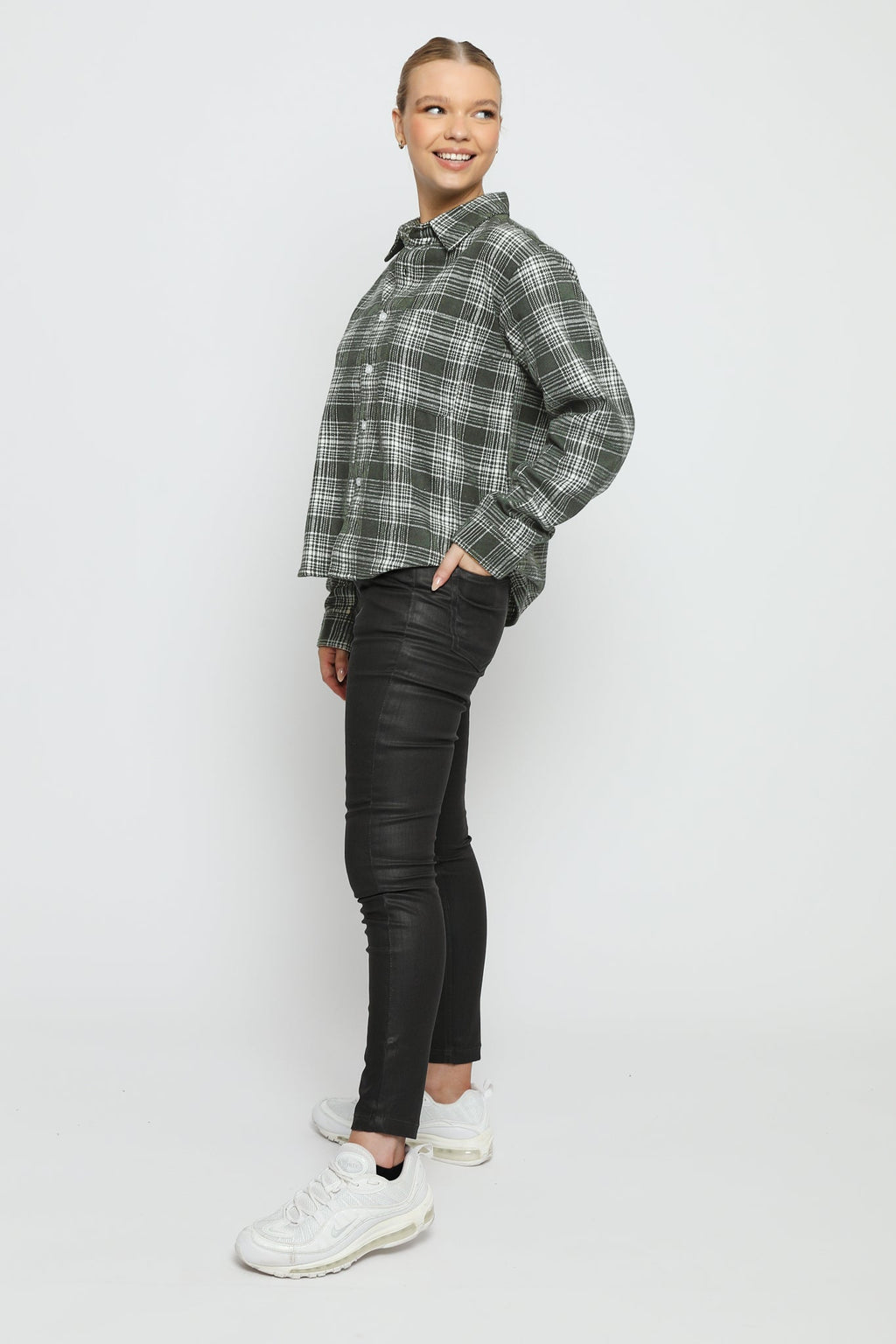 PLAID FLANNEL CHECK SHIRT - GREEN