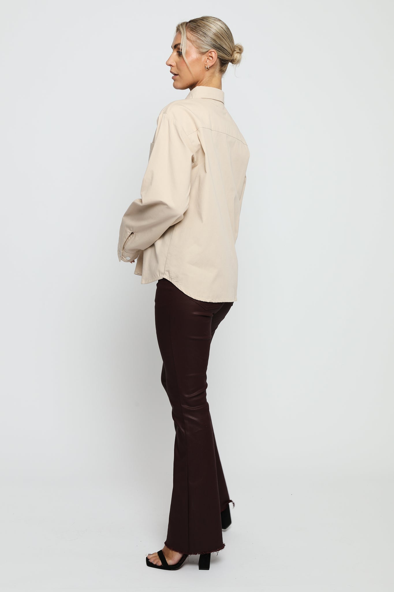 REGULAR FIT COTTON  SHIRT - BEIGE