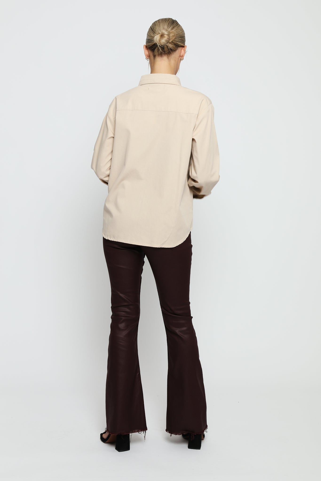 REGULAR FIT COTTON  SHIRT - BEIGE