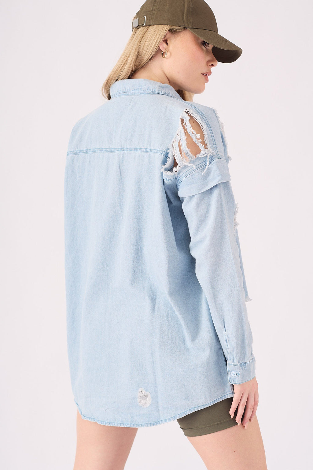 OVERSIZED DENIM SHIRT - LIGHT BLUE