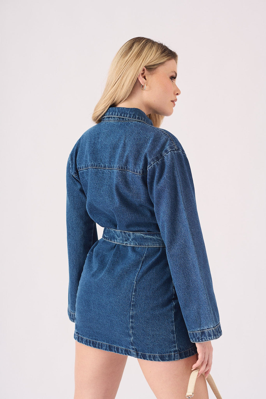 TIE WAIST DRESS - BLUE