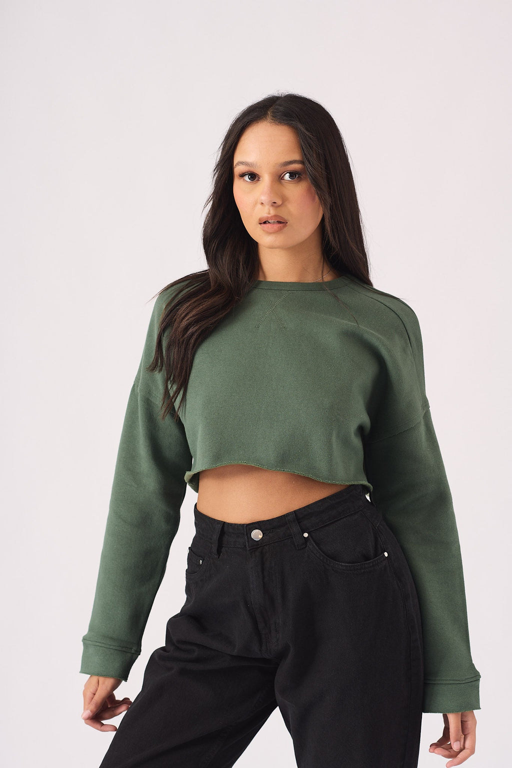 CROPPED JUMPER - GREEN