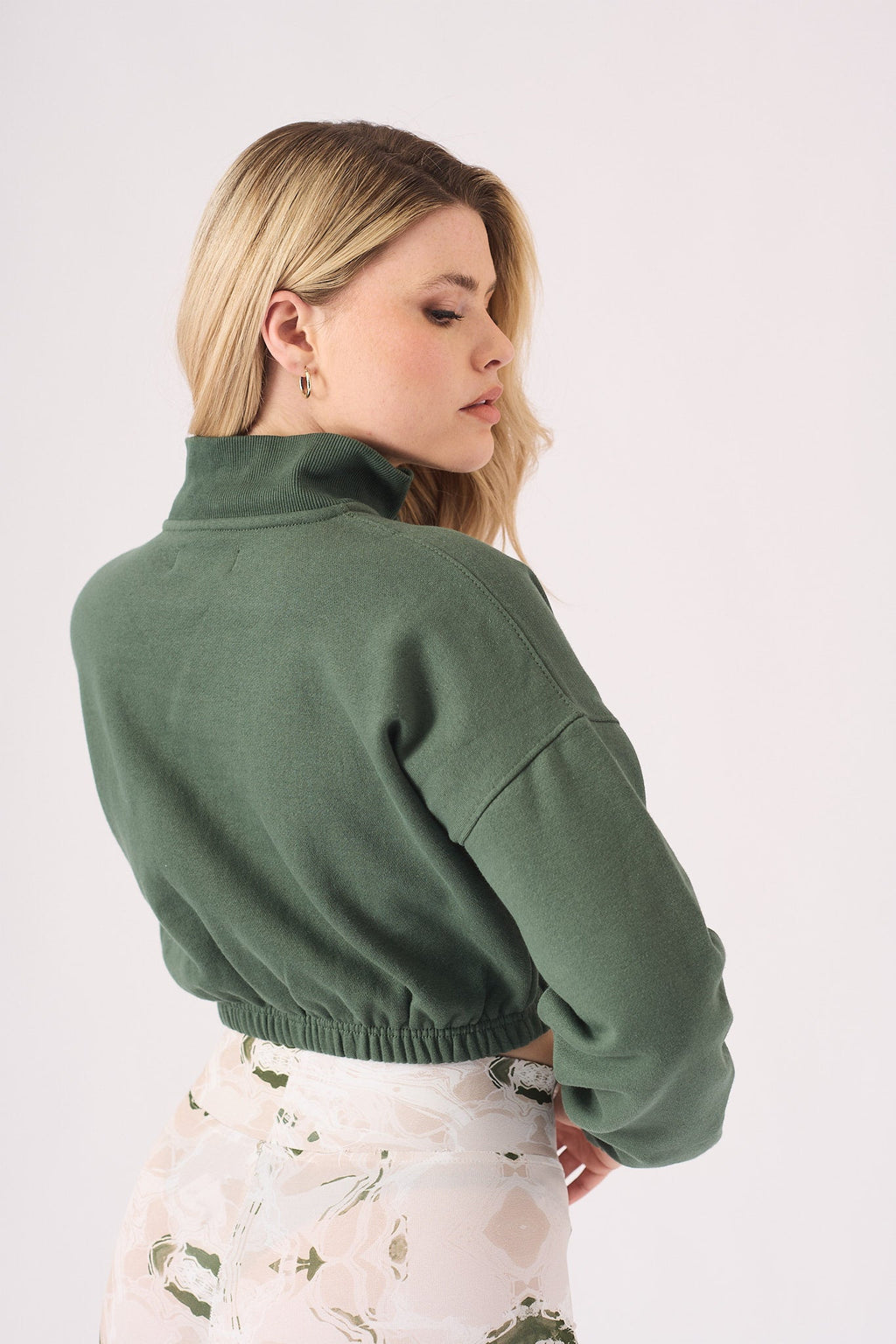 HALF ZIP SWEATSHIRT - GREEN