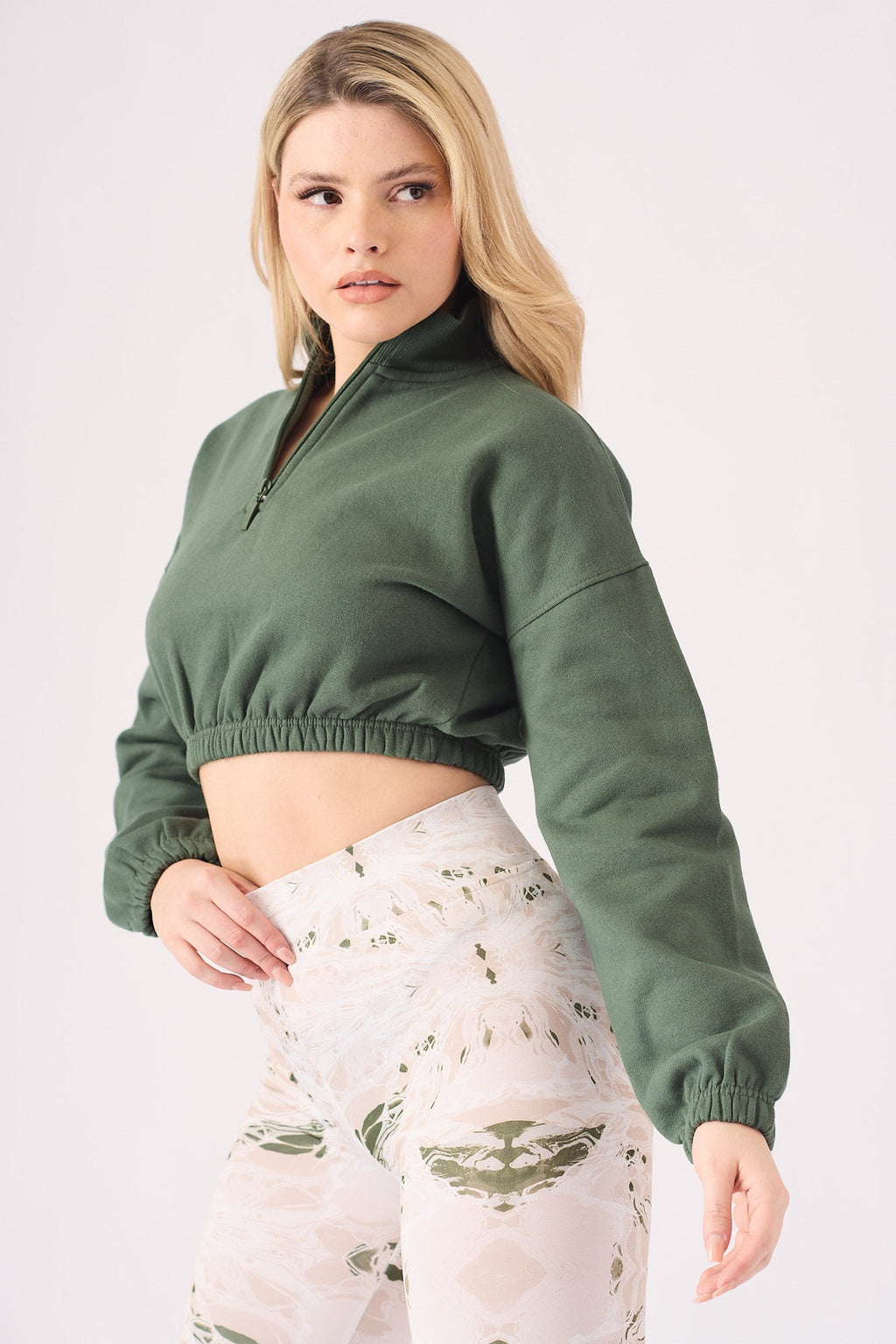 HALF ZIP SWEATSHIRT - GREEN